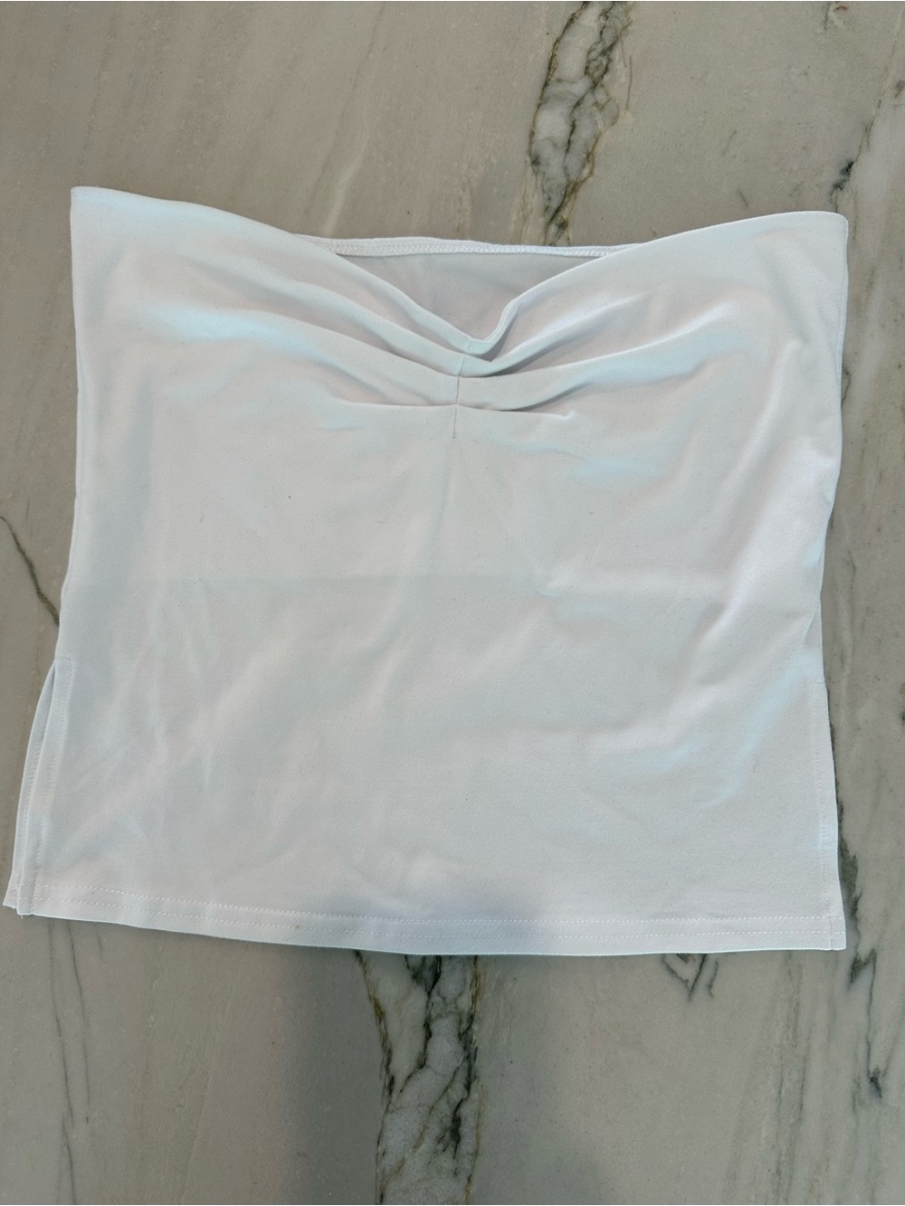 White Strapless Tube Top